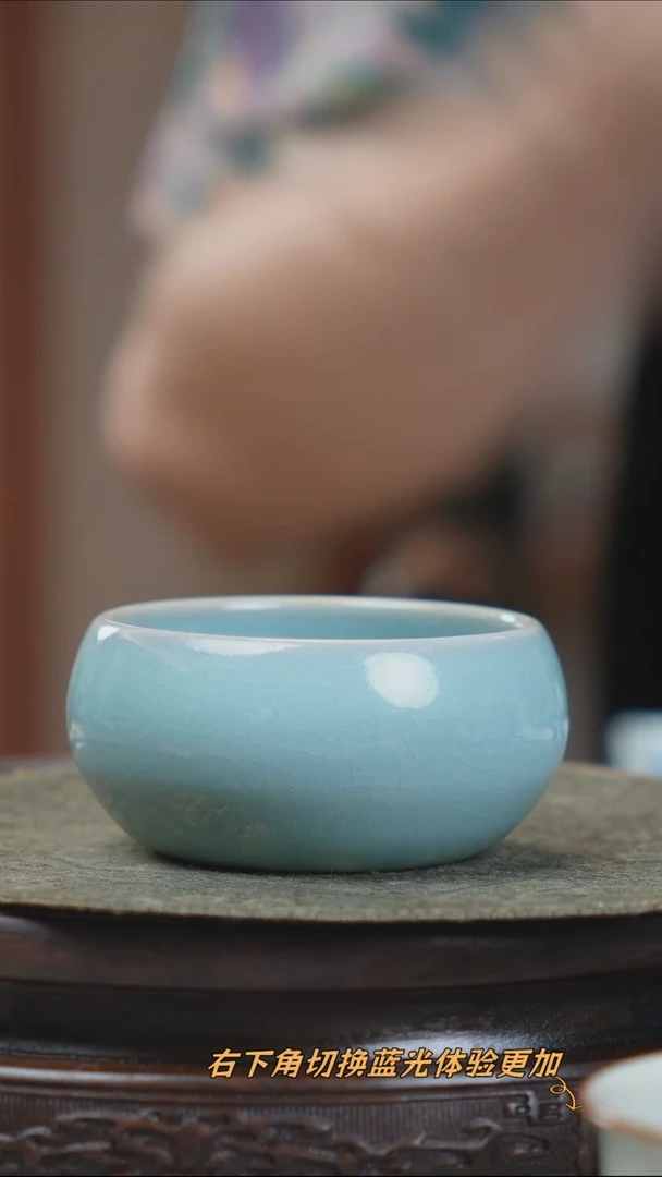 宁封窑仿宋汝窑支钉烧单杯