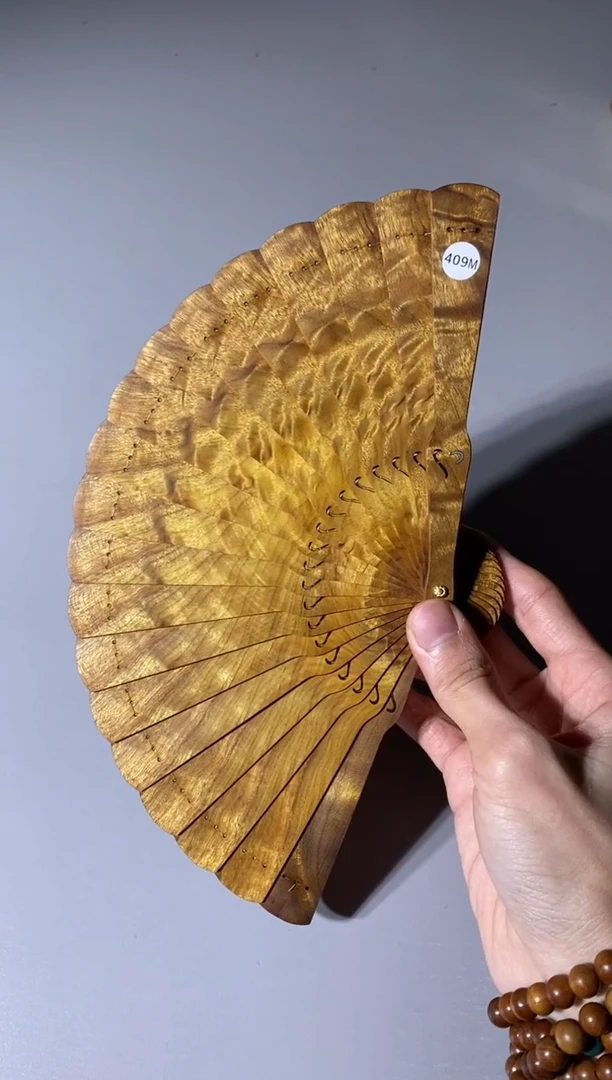 【闪购商品】金丝楠409号15cm金丝楠木小叶桢楠扇子