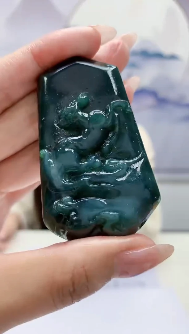 【闪购商品】定制翡翠未镶嵌0405MM-毛货挂件38