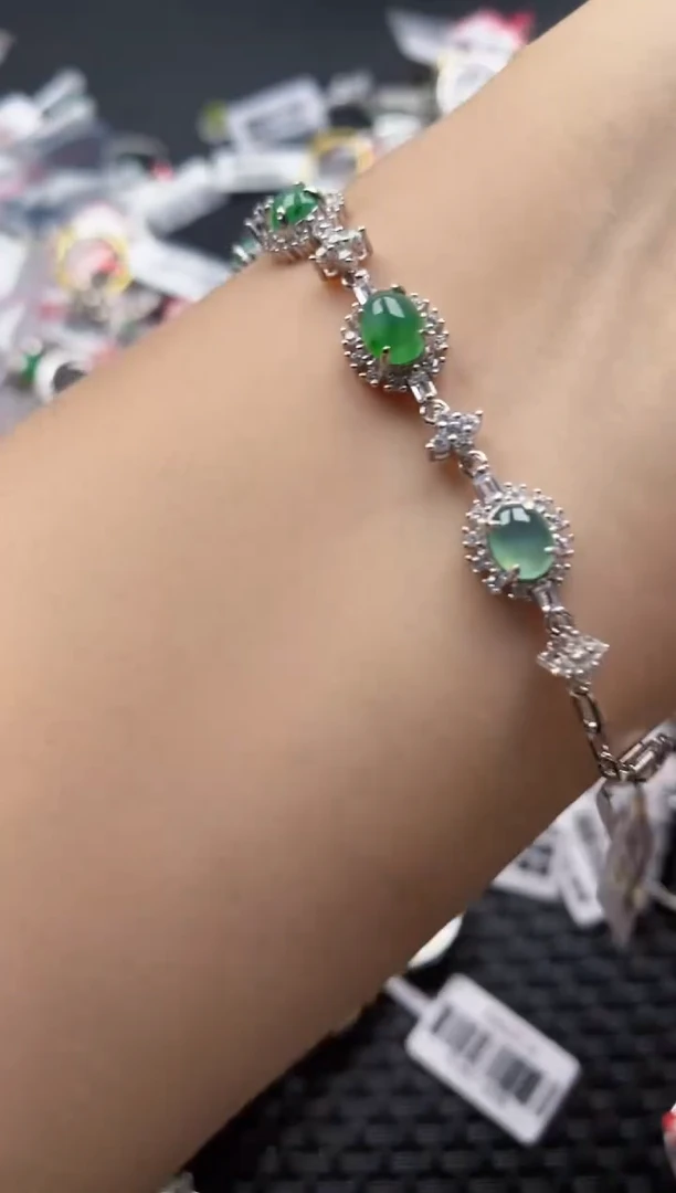 翡翠戒指银S925镶嵌44444444   6