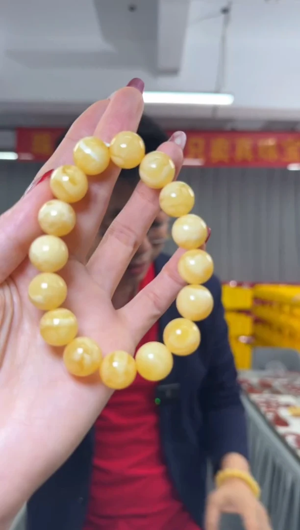 【闪购商品】蜜蜡手串未镶嵌蜜蜡圆珠单圈手串约13mm