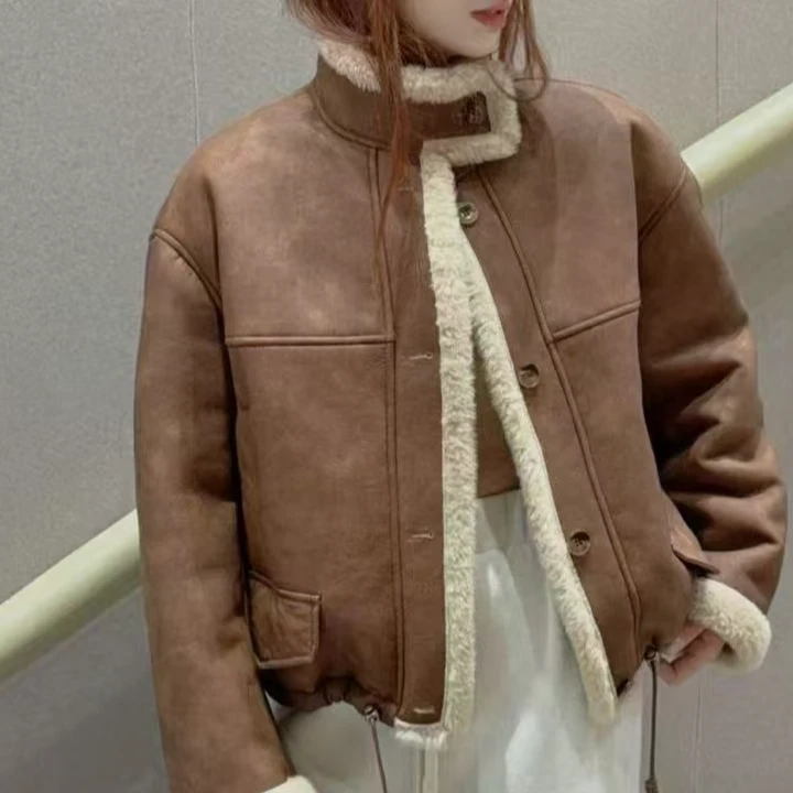 【锦衣服饰】X 927韩系百搭皮毛一体外套