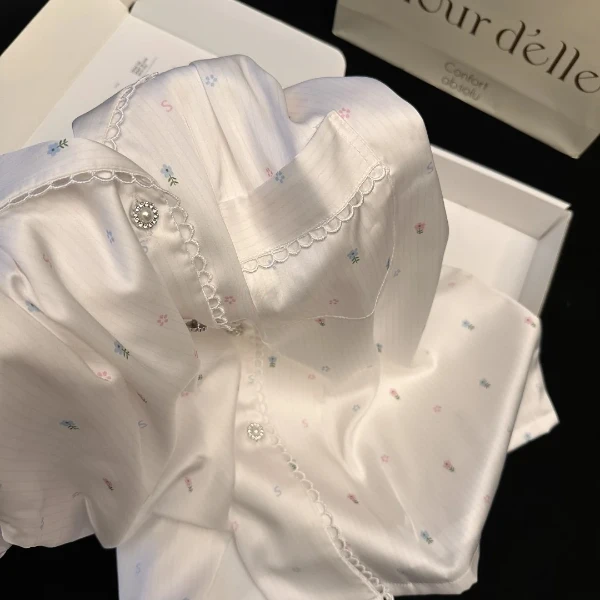 【DSYJ大睡衣家】法式甜美碎花短袖睡衣女夏新款透气清凉家居服套装