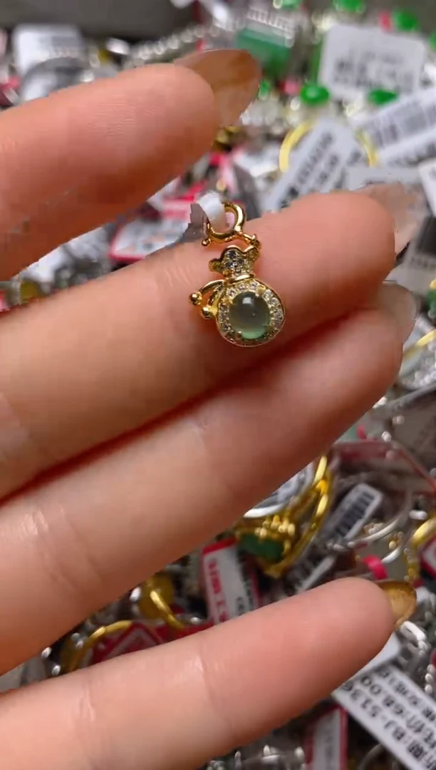 银S925镶嵌戒指翡翠百内无证书