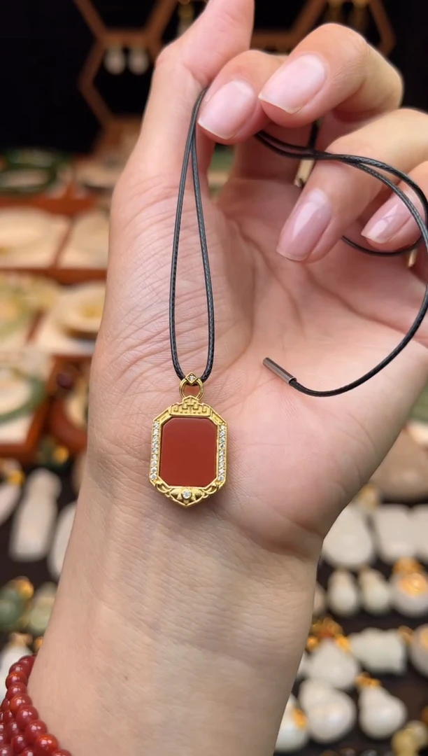 银S925镶嵌南红玛瑙挂件福利