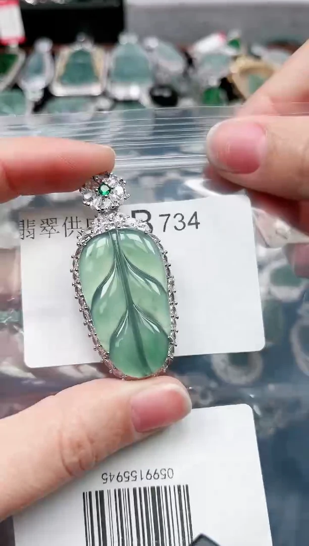 【闪购商品】翡翠颈饰未镶嵌734赠皮绳