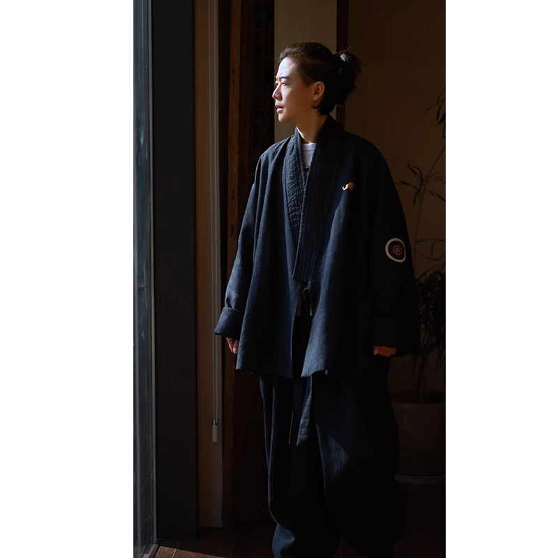 【麒麟送瑞】原创国潮新中式改良汉麻道袍棉衣·LS90155