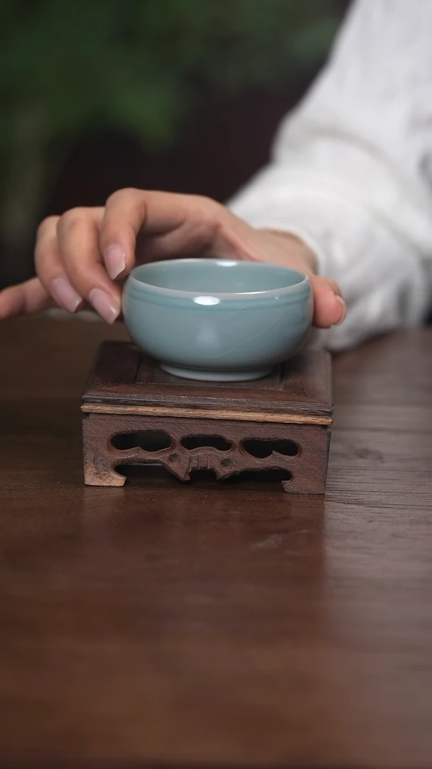 【闪购商品】清凉寺原产地仿古釉手工汝瓷罗汉杯