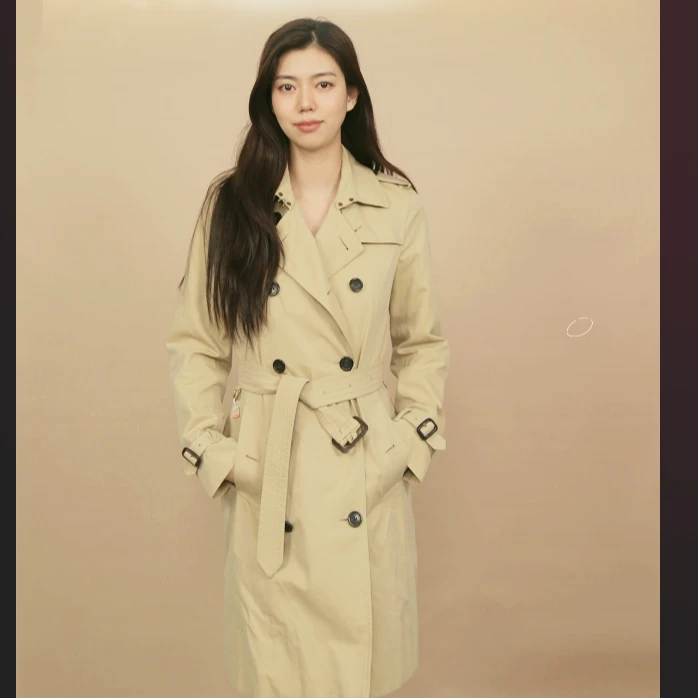 95新 BURBERRY/博柏利 女士风衣170卡其色/250912LLLXT04