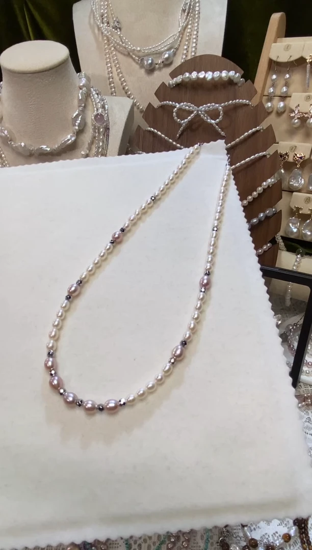 淡水珍珠钛钢颈饰设计款