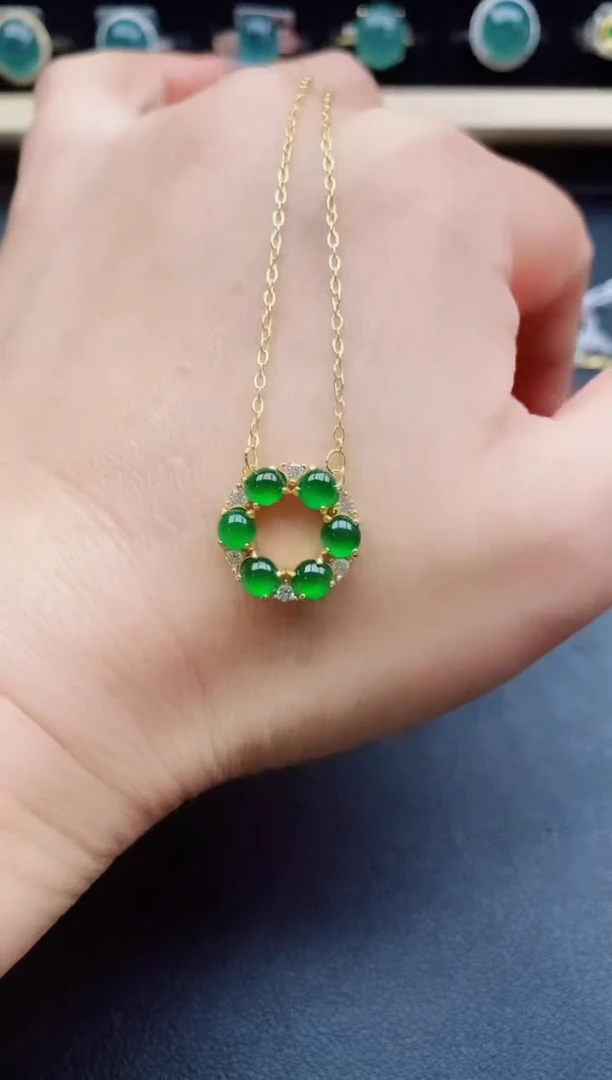 翡翠银S925镶嵌吊坠(赠链)321312