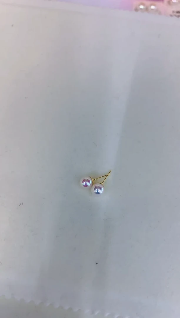 18K金镶嵌海水珍珠饰品5-6素钉定制