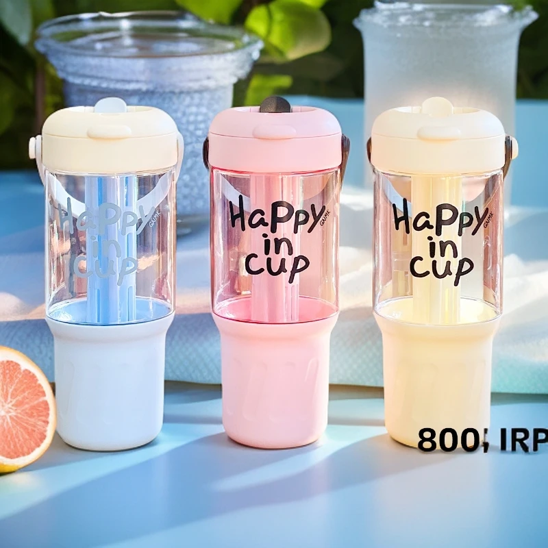 水杯子可爱爆款2025最新款便携吸管新创意女生玻璃水杯带吸管