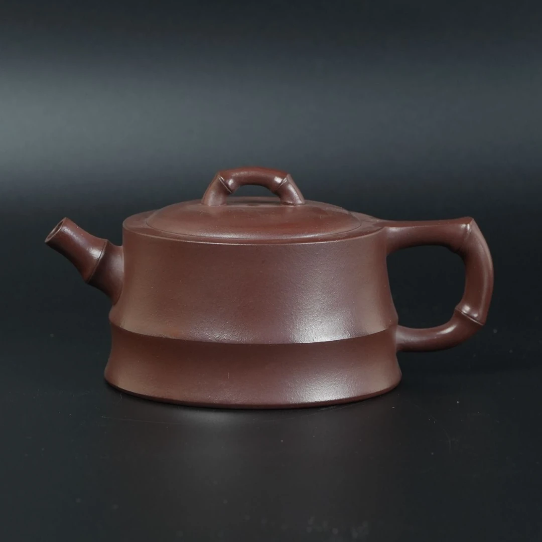 lot20770 408 陈兵 紫砂紫泥竹段壶（240cc）