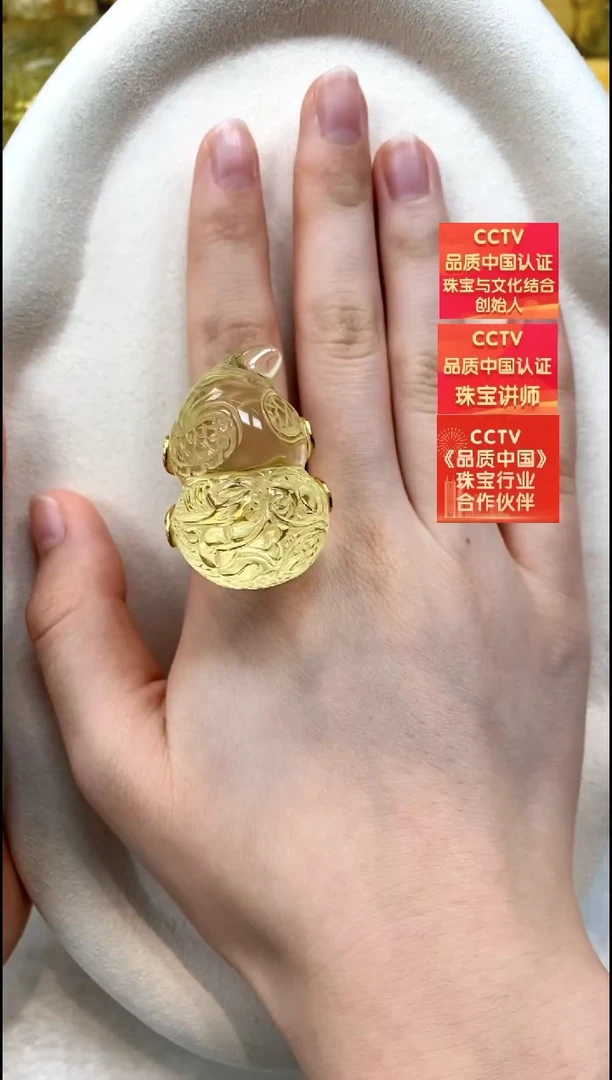 银S925镶嵌琥珀戒指戒指