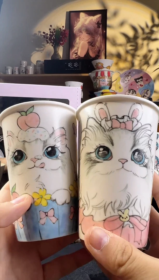 【闪购商品】摆件手工手绘陶瓷小杯杯