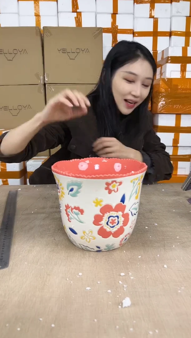 收腰好多花粉红中号20x17