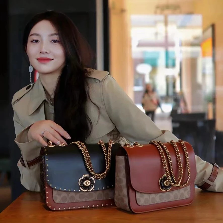 正品奥莱寇驰kouchi女包Madsion 23山茶花包大中号链条单肩斜跨包