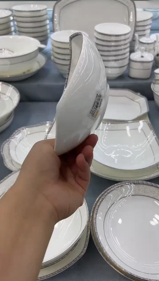 骨瓷玲珑6三角2个