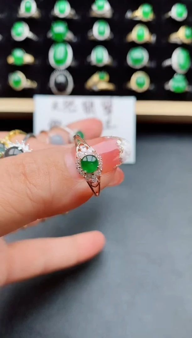 【闪购商品】翡翠戒指银S925镶嵌5080580