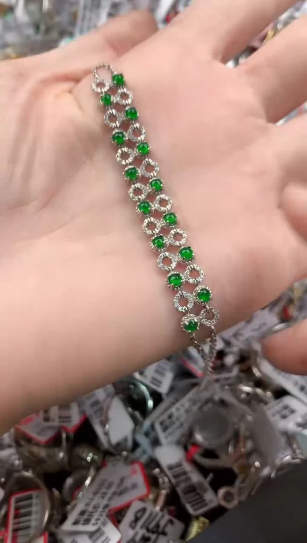 银S925镶嵌戒指翡翠888-----9