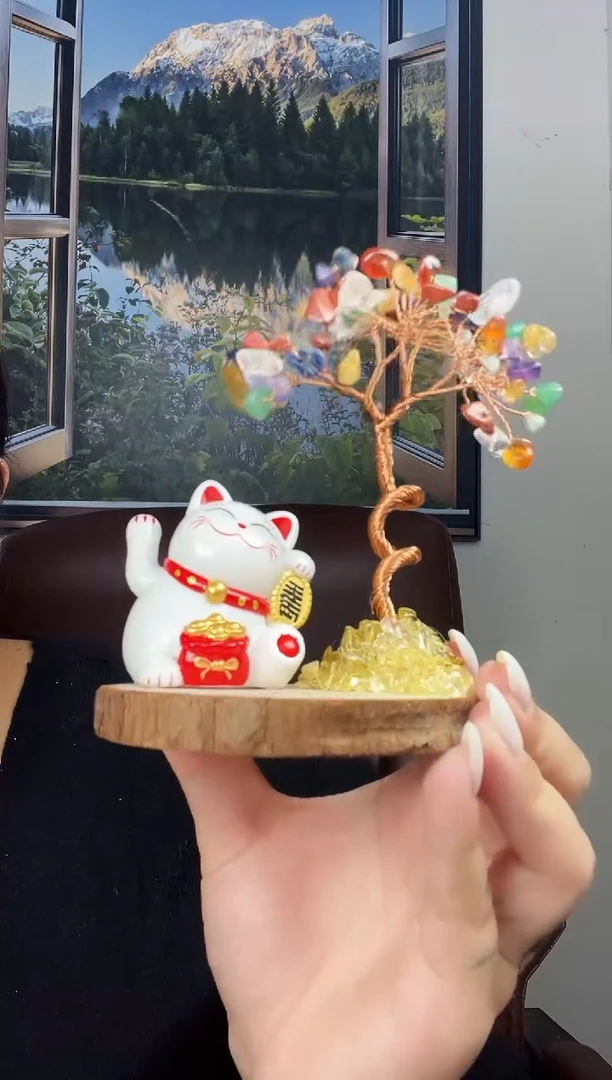 水晶摆件未镶嵌猫猫摆件