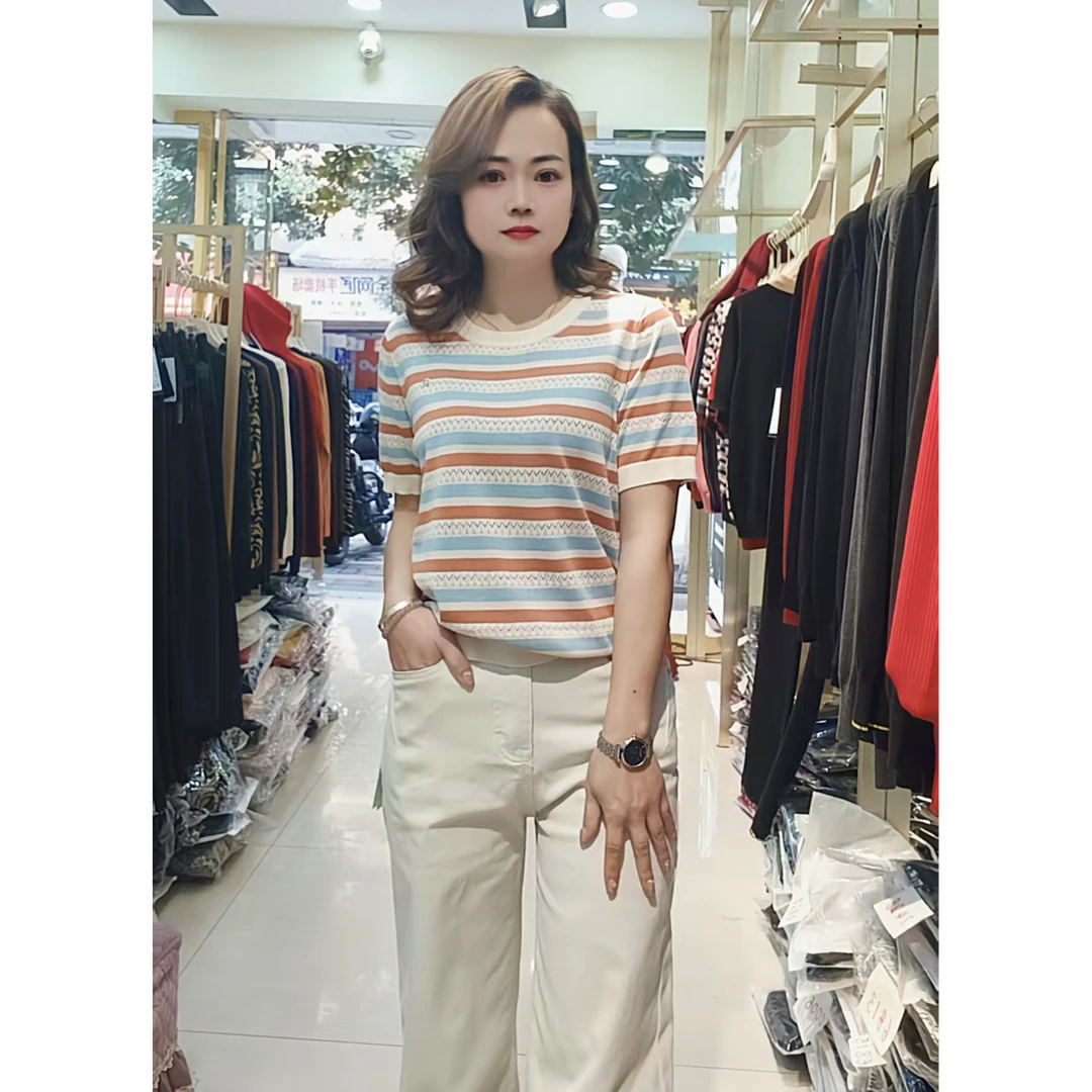 2025春季新款中高腰时尚休闲百搭米白牛仔直筒裤长裤5167951