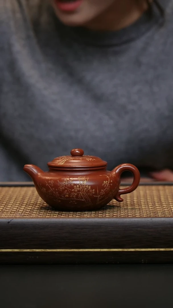 茶壶紫砂康帝酡红 福瓜