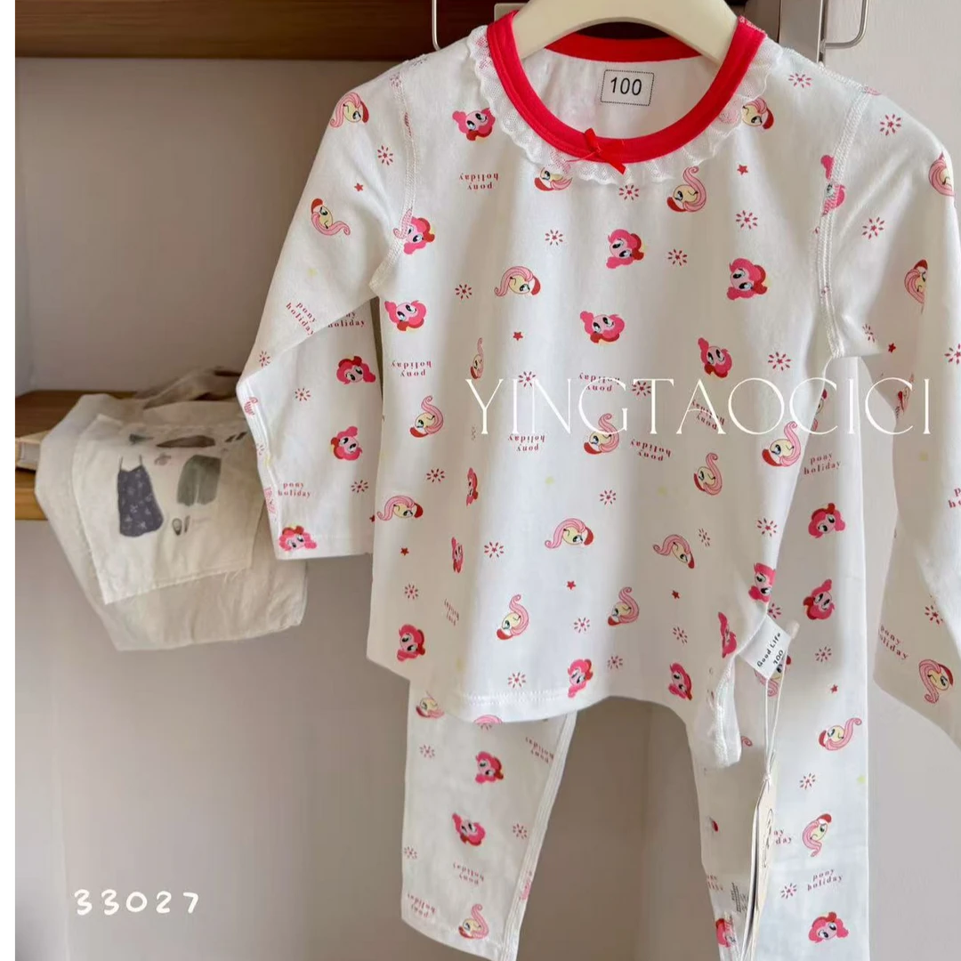 卡通风居家少女风家居服套装印花满印宝宝33027