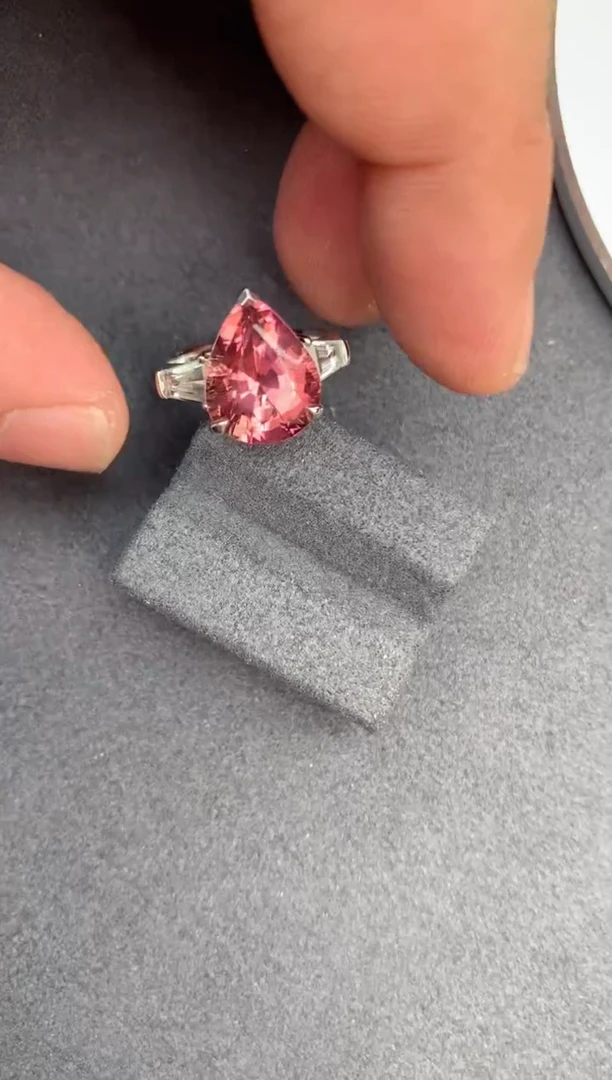 【闪购商品】碧玺戒指18K金镶嵌5.1ct粉碧玺戒指