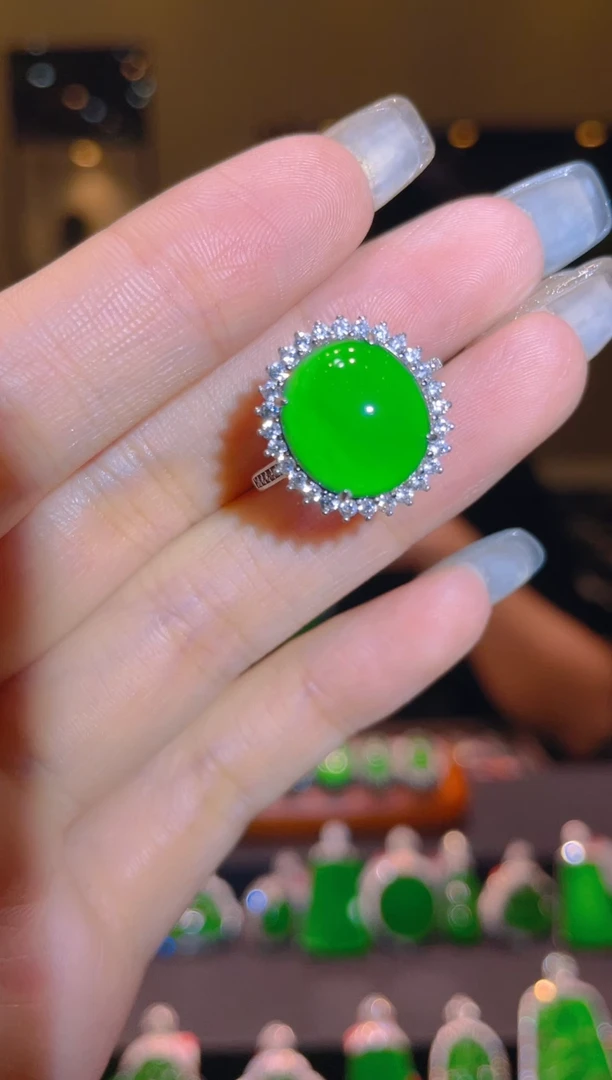 翡翠银S925镶嵌吊坠(不含链)A10