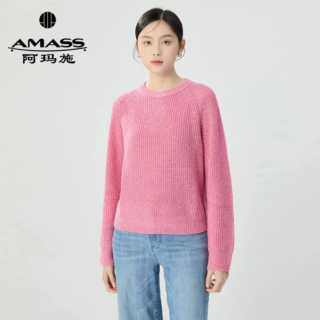 AMASS/阿玛施秋冬新款长袖毛衣柔软圆领针织衫5399756