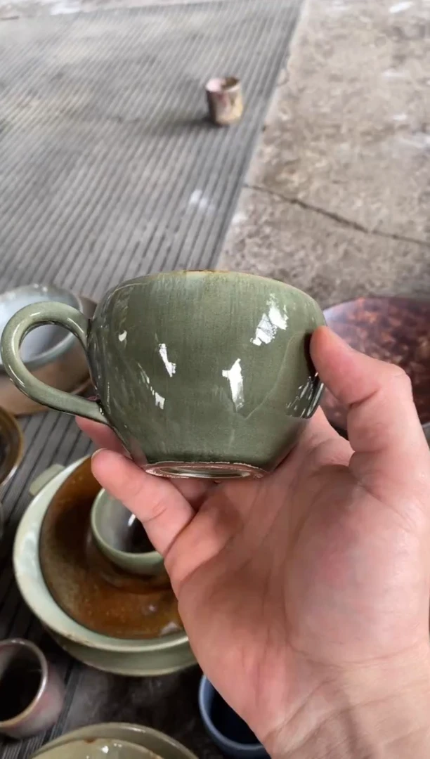 浪鬼柴烧釉绘柴烧系列木*咖啡杯