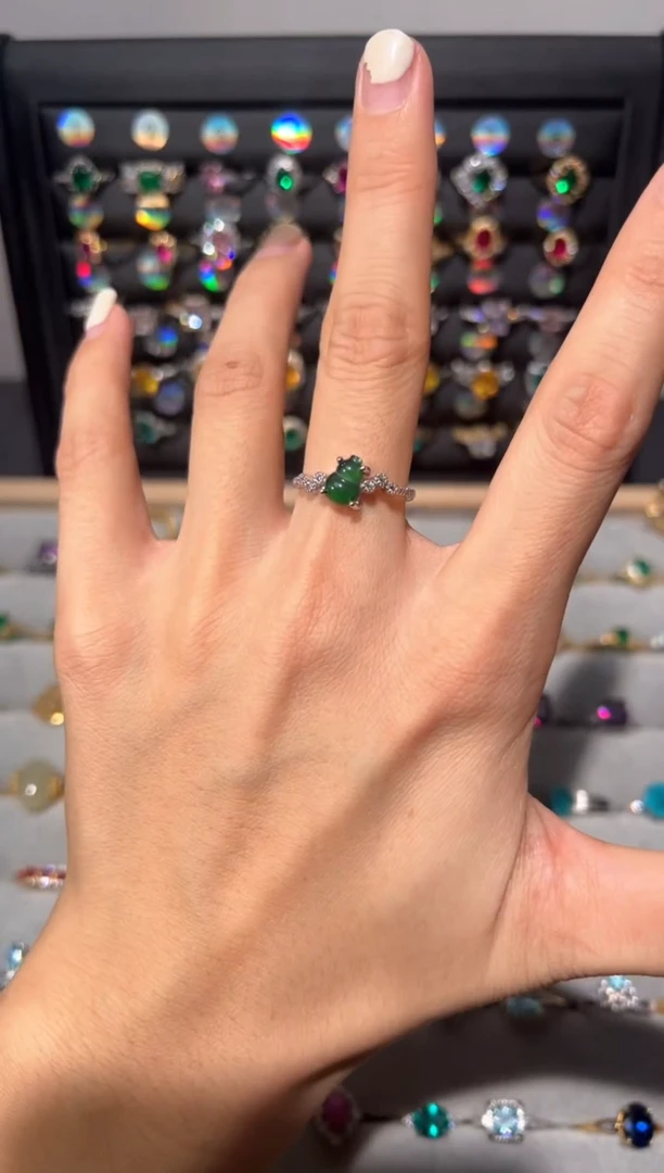 【闪购商品】翡翠戒指银S925镶嵌0000