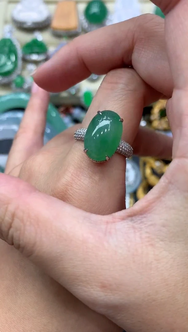 翡翠戒指18K金镶嵌307-中国好珍宝