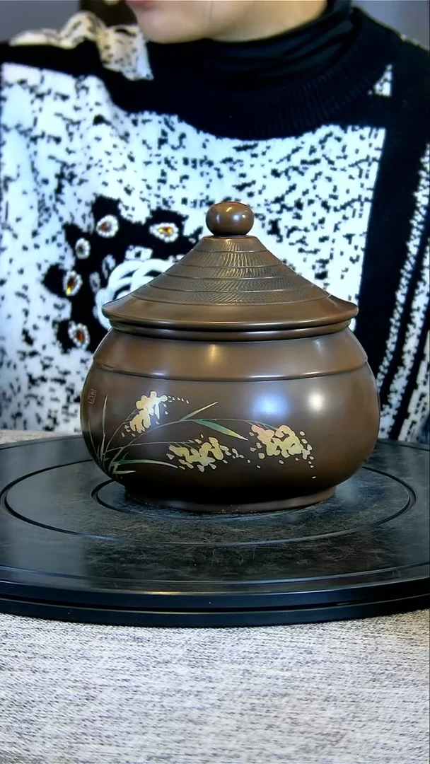 【闪购商品】建水全手工紫陶茶罐精磨062