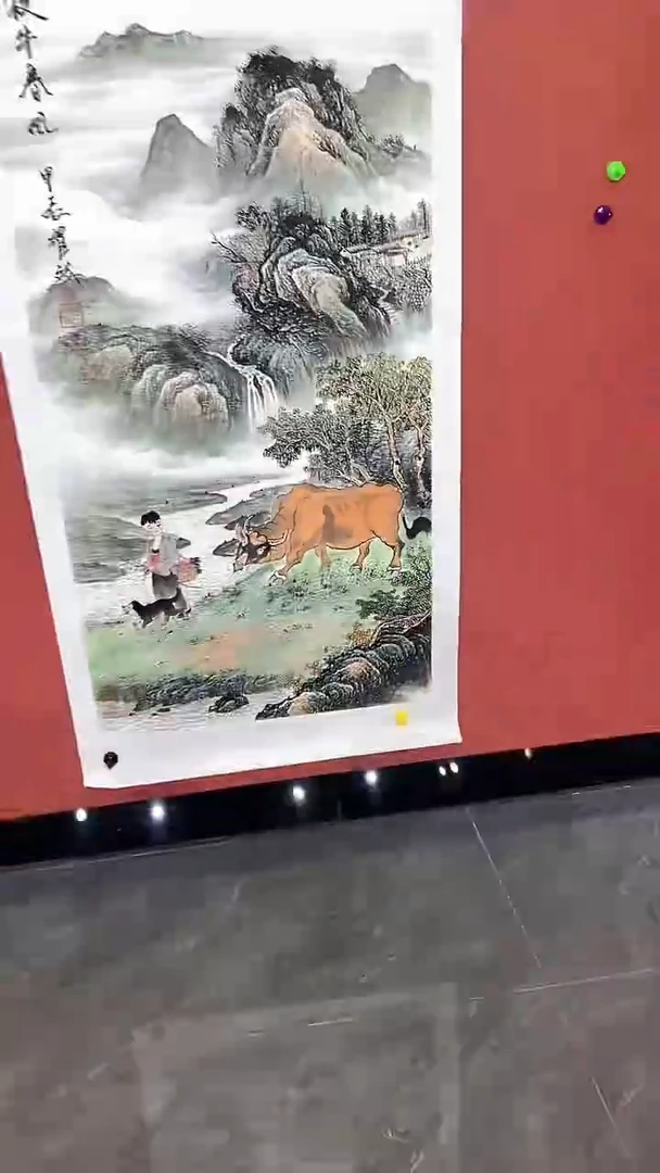 国画牧牛春风图 竖