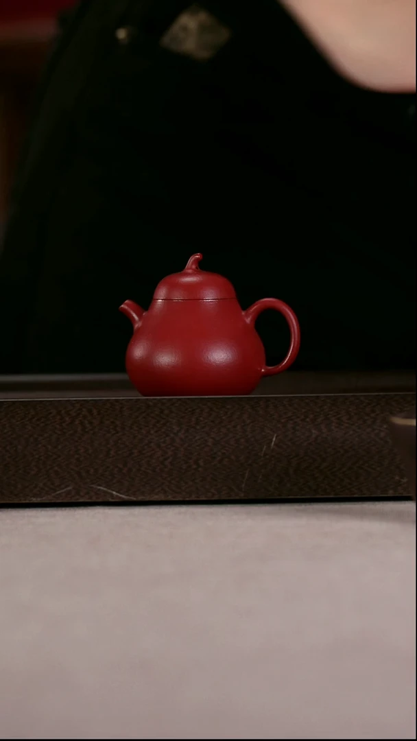 茶壶紫砂生砂朱泥小茄瓜