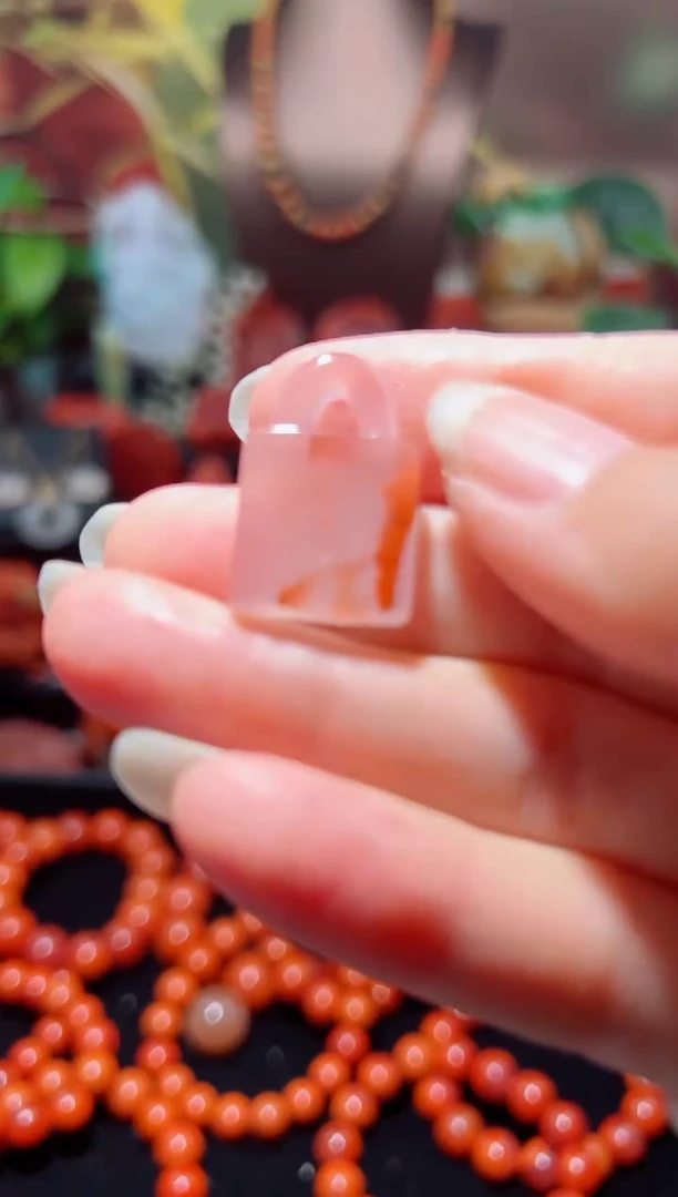 未镶嵌平安锁南红玛瑙平安锁