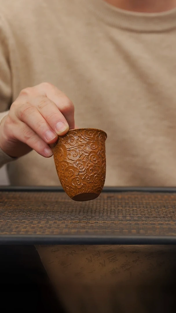 【闪购商品】紫砂茶壶07空山造器  柴烧云纹杯