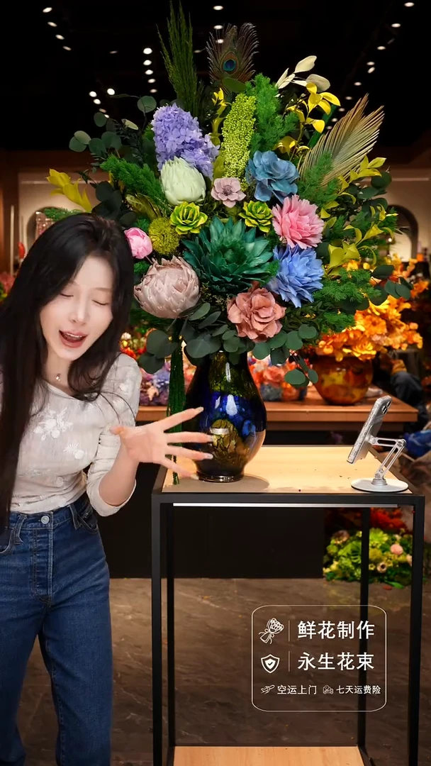 手工艺品琉璃手工花器花束空运包邮送货上门-以图片为准