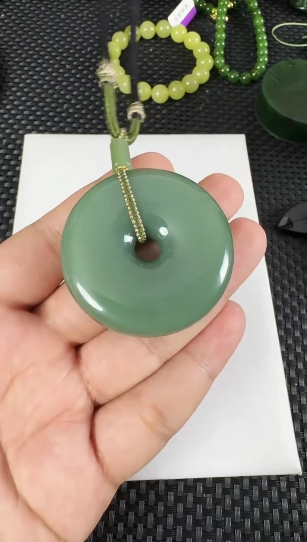 【闪购商品】和田玉（碧玉）吊坠未镶嵌约50MM粉青