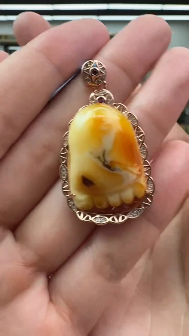 【闪购商品】琥珀颈饰银S925镶嵌506秒拍号