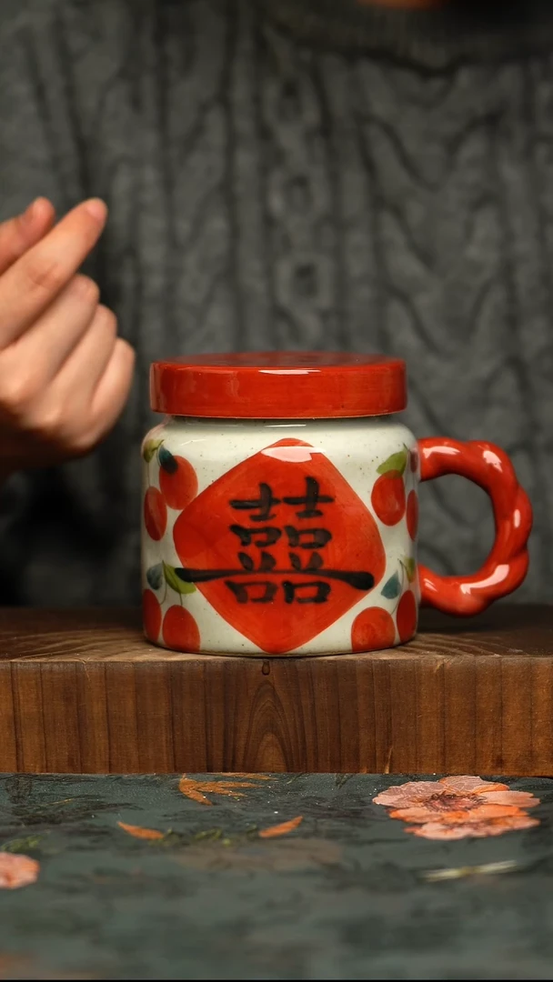杯釉下彩手工手绘同款陶器