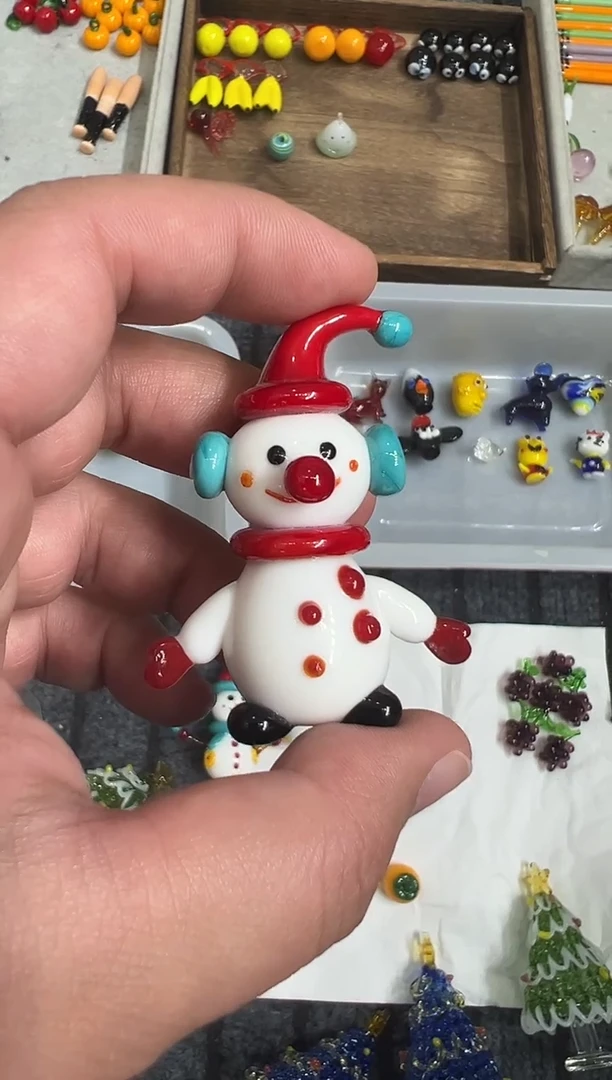 手工艺品琉璃C*吃雪人