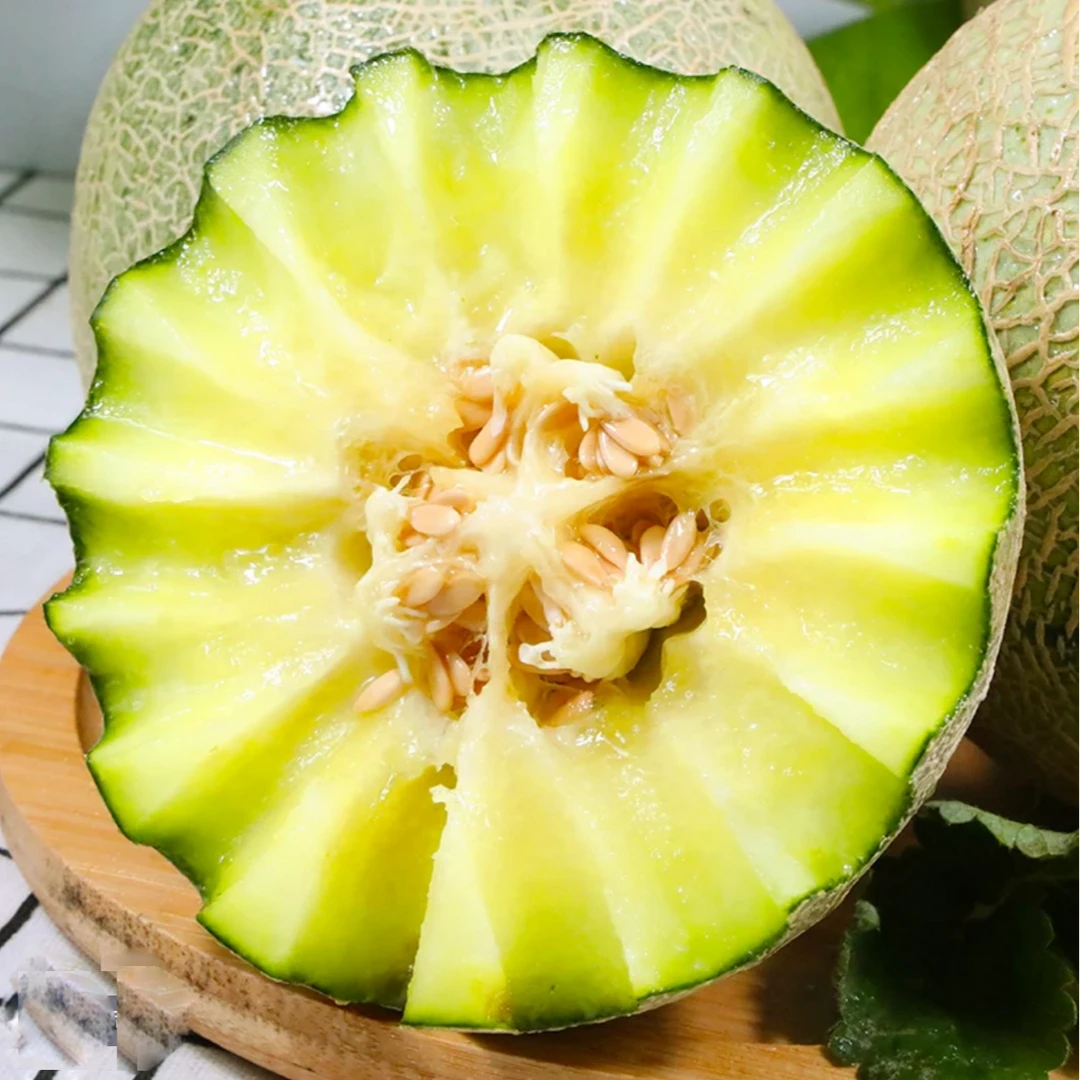 网纹蜜瓜+玉菇冰淇淋甜瓜蜜瓜双重组合香甜可口