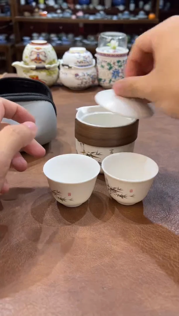 真的很便宜超好看会开片的旅行茶具