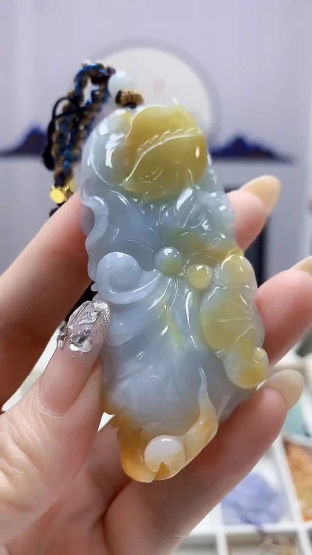 定制翡翠未镶嵌5060DD-毛货挂件82