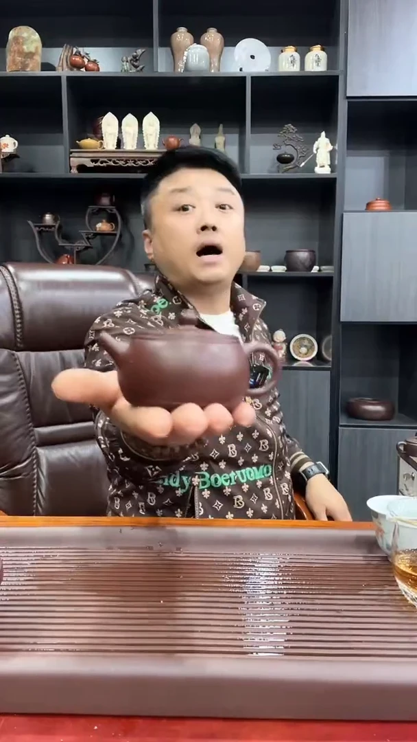 茶壶紫砂d26石红汉瓦11