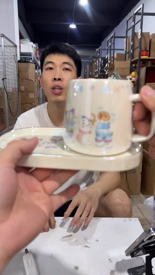瓷片七宝一杯一碟